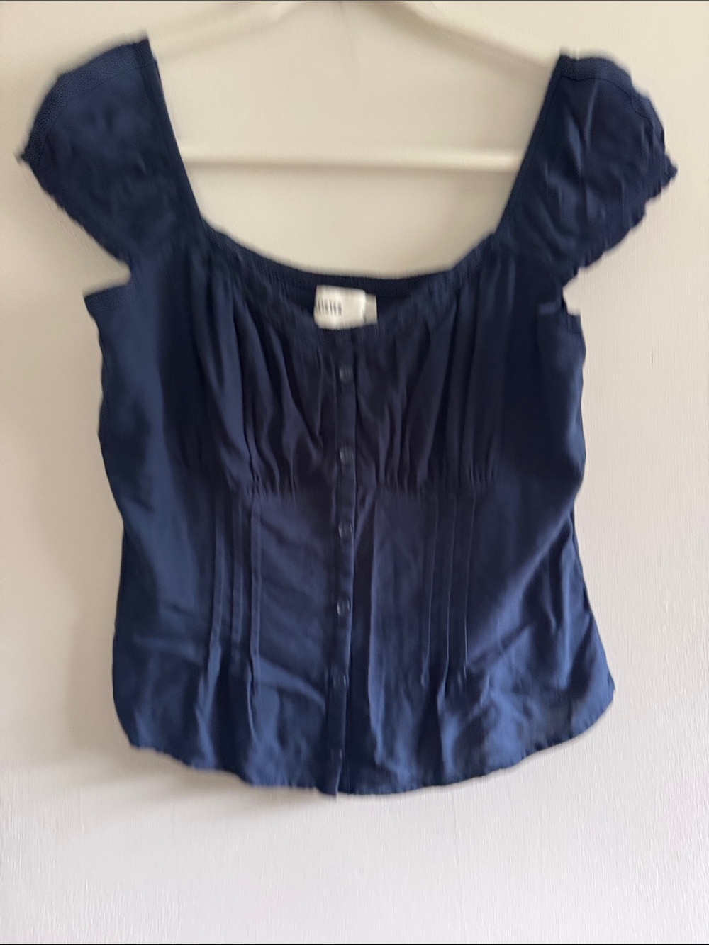 Hollister Navy Scoop-Neck Button Front Blouse